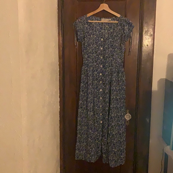 Vintage 90s style blue floral dress - Picture 1 of 5